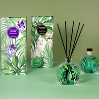 Diffuseur de parfum en verre de 100 ml avec 6 bâtonnets en coton, parfum personnalisé, boîte cadeau et emballage personnalisés pour cadeau de mariage