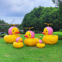 Escultura de Fibra de Vidrio Personalizada con Diseño 3D, Estatua de Resina para Decoración de Exteriores, Personaje de Dibujos Animados, Pato de Dibujos Animados, Escultura de FRP
