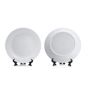M <span class=keywords><strong>R</strong></span>.<span class=keywords><strong>R</strong></span> Sublimation Blanks Assiette en céramique blanche avec support Assiette à dessert ou assiette à salade ronde, sans plomb, sans danger pour le micro-ondes, le four et le congélateur - Product Image 1