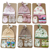 Lindo Gorro de Bebé Unisex 100% Algodón, Ecológico, Suave y Cómodo, Conjunto de Accesorios para Recién Nacidos de 0 a 6 Meses