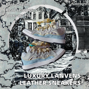 Ultima moda di lusso di alta qualità Lanvens <span class=keywords><strong>Sneakers</strong></span> per gli uomini delle donne Design classico in vera pelle con rivestimento in maglia plantare in PVC - Product Image 3