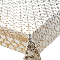 Nappe roulée moderne en plastique imperméable et réutilisable, motif feuilles dorées imprimées, largeur 54 pouces, pour mariages et fêtes