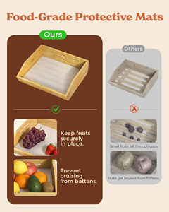 Bamboo Three-Layer <b>Standing</b> Type Fruit <b>Basket</b> & Bowl for Kitchen Countertop <b>Vegetable</b> Storage Eco-Friendly - Product Image 5