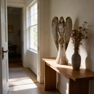<span class=keywords><strong>Statue</strong></span> d'<span class=keywords><strong>ange</strong></span> vintage d'inspiration européenne <span class=keywords><strong>en</strong></span> magnésia, ornement décoratif <span class=keywords><strong>pour</strong></span> maison, <span class=keywords><strong>jardin</strong></span> et cheminée, artisanat décoratif - Product Image 2