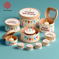 Baoren Hot Bento Gâteau Et Cupcake Boîte Avec Cupcake Emballage Rond Boîte D'emballage Avec Fenêtre Acétate Gâteau Tube Pop Cup Gâteau Boîtes