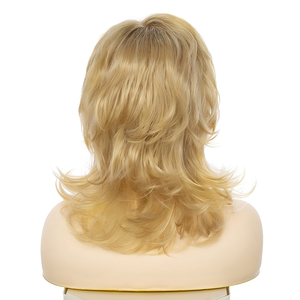 Pelucas <span class=keywords><strong>de</strong></span> Cabello Sintético Corto y Rizado, Rubio Claro, Largo hasta los Hombros, Fibra Resistente a Altas Temperaturas, 150% <span class=keywords><strong>de</strong></span> Densidad, Gorra <span class=keywords><strong>de</strong></span> Malla Rosa, Estilo Americano - Product Image 5