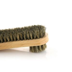 Cepillo de limpieza y pulido de cuero de doble cara con cerdas de crin y mango de madera - Product Image 6