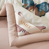 [SL ALL] Ensemble de couette lavable 6 pièces de qualité classique et moderne, motif floral imprimé réactif, 100 % fibre de polyester, écologique