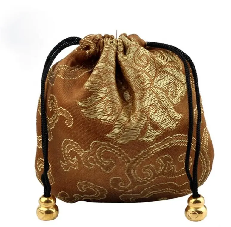 Hot Sale Jewelry Satin Nylon Cord Chinese Silk Brocade Bag Organizer Pouch Christmas Wedding Gift Bag Jewelry Bag