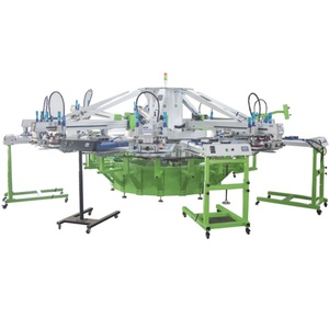 8-Color 18-Stations Automatic Silk Screen <b>T</b>-<b>Shirt</b> <b>Printer</b> Multicolor Rotating Design with Motor and PLC Components - Product Image 6