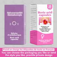 Kapsul Asam Borat Label Pribadi Pil Supositoria Asam Borat Kapsul Vagina Bubuk Asam Borat Pembersih Vagina Yoni Pops Kapsul Borat