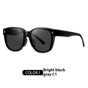 Lunettes de soleil unisexe or vert verres polarisés noir TR90 monture en métal style de rue coussinet nasal détachable logo lunettes de soleil - Product Image 6