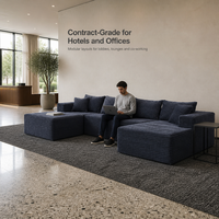 UJOY LM113 Modernes Modulares Ecksofa 335x170cm Schaumstoffgefülltes Breitrippiges Cord L-förmiges Sofa OEM Wohnzimmermöbel