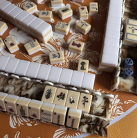 Jeu de Mahjong BK Brooklyn avec tuiles Sidney en acrylique de luxe, 160 tuiles, ensemble américain avec tapis Bkmahjong