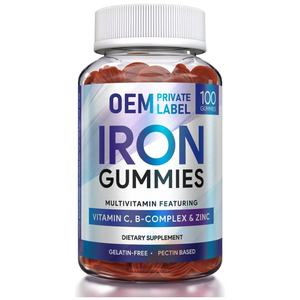 Integratore di ferro con vitamina C, A, vitamine B complesso, biotina e zinco Gummies di ferro Vegan Gummies di ferro per adulti pillole di ferro capsule - Product Image 1