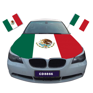 Mexique couverture de capot de voiture Qatar <span class=keywords><strong>WC</strong></span> drapeau élastique Polyester tissu capot bannière impression numérique fanion Style affichage du drapeau personnalisé - Product Image 1