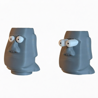 Cactus Anime 3D Imprimé à Yeux Saillants, en Plastique, Forme d'Œuf, Drôle, Unisexe, Décoration de Table, Cadeau Populaire Transfrontalier FUSEJOY - Moai à Yeux