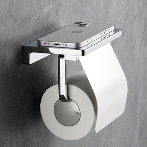 Phòng tắm nhà vệ sinh khăn điện thoại giữ giấy treo tường WC con LĂN giữ giấy với kệ khăn Rack mô hộp màu đen - Product Image 4