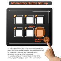 Boîtier de commande tactile LED 6P compatible avec 6 boutons programmables momentanés, panneau de commande tactile par application pour SUV, bateau, caravane