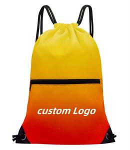 Sac à cordon en nylon imperméable avec logo personnalisé, sublimation, sac à dos en polyester, sac de sport à cordon avec logo - Product Image 1