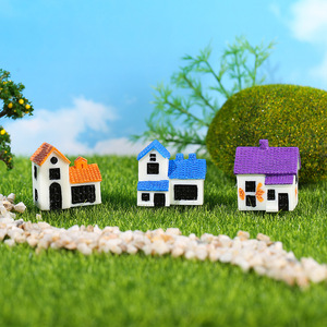 Miniature Resin House Ornament Mediterranean Style Garden Decor Freestanding Outdoor Craft <b>Model</b> - Product Image 1