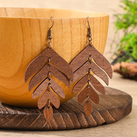 Mode automne feuille Boho boucles d'oreilles ethnique africain Vintage léger Boho goutte à goutte d'eau balancent boucles d'oreilles pour femmes bijoux cadeaux