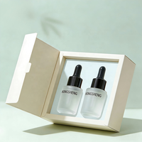 Flacon compte-gouttes en verre dépoli de 30 ml de style européen avec grand bouchon à vis, forme plate mate, sérigraphié, pour diffuseur de parfum et crème pour le visage