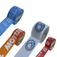 Ruban adhésif d'expédition personnalisé avec logo, imperméable, en BOPP, adhésif acrylique sensible à la pression, simple face, activé par l'eau, pour la fermeture des cartons, PLAS