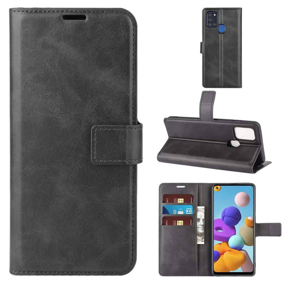 Sarung ponsel kulit pu Retro, sarung ponsel dompet pu dengan tempat kartu tahan guncangan untuk iphone 14 pro max/12 13