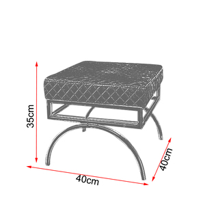 Pochette <span class=keywords><strong>tabouret</strong></span> de pied en velours bleu personnalisé, <span class=keywords><strong>design</strong></span> treillis de forme carrée, <span class=keywords><strong>pouf</strong></span> avec jambes cognitives, 1 pièce - Product Image 5