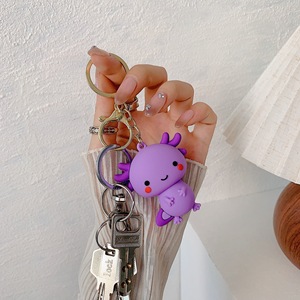 Jouet en caoutchouc 3D adorable Axolotl, mignon PVC Kawaii Axolotl Croc Charms Salamander Hexagonal Dinosaur Keychains pour sacs, téléphones, breloques - Product Image 5