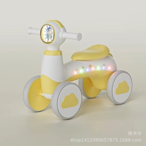 Children's Four-Wheeled Scooter With Lights For 1-3 Years Old Toddler Push Ride On Toy Pink And White Color Mix - Product Image 4