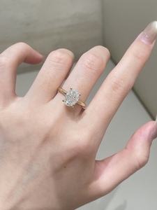 Bague de fiançailles et de mariage Xinfly 2026 Au750 Or 18 carats avec diamant ovale de 1 carat cultivé en laboratoire, bijoux personnalisés pour femmes - Product Image 5