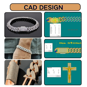 <span class=keywords><strong>Cadena</strong></span> Personalizada de Plata 925 con Moissanita, Estilo Hip Hop, Eslabones Cubanos de 15mm, <span class=keywords><strong>Cadena</strong></span> para <span class=keywords><strong>Hombre</strong></span> con Moissanita VVS - Product Image 5
