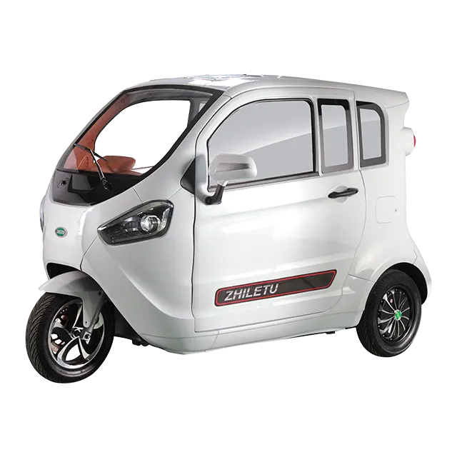 Nieuw Type Top Verkoop Elektrische Lader Driewieler 60V 2 Passagier 3 Wiel Elektrische Auto Gesloten Motorfiets Taxi Vervoer In 3 Rood