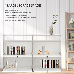 Tủ Búp Phê màu trắng sữa, Tủ Búp Phê phong cách giữa thế kỷ tối giản, đồ nội thất mô-đun đa năng, Tủ lưu trữ tùy chỉnh - Product Image 3
