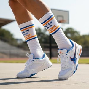 Colorful Sports <b>Socks</b> with "Just Say No to Bullshit" Printed <b>Fun</b> and Functional Accessory - Product Image 3