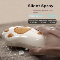 Brosse de massage pour animaux de compagnie, vaporisateur, batterie rechargeable, forme de patte, outil de toilettage 3 en 1 pour chats et chiens, fonctionnement silencieux, design compact
