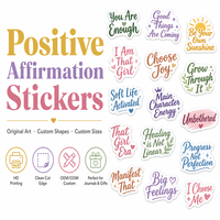 Autocollant en vinyle découpé sur mesure avec logo, citations d'affirmations positives, design écologique, autocollant imprimé avec logo pour album de scrapbooking