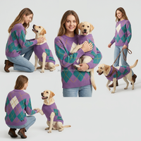 OEM ODM Luxuriöses Modernes Winter-Haustieroutfit im Karomuster für Eltern und Kind, Baumwoll-Hundepullover, Teddy-Katzenkleidung, Kratzfest und Hautfreundlich