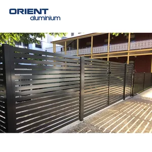 Pagar Panel luar ruangan, pagar aluminium desain Modern papan gerbang taman