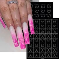 1 pièce Pochoir adhésif pour aérographe DIY, motifs papillon, fleurs, papillon/cœur/ligne française, pour décalcomanies et autocollants