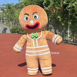 Funtoys inflable personalizado pan de jengibre Gingersnap hombre mascota disfraz Navidad Cosplay Mascotte Halloween para adultos 2/2.6m - Product Image 4