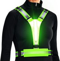 Chaleco reflectante LED para correr, recargable por USB, ligero, transpirable, equipo de seguridad para correr de noche, ciclismo, caminar, deportes al aire libre