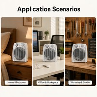 Mini radiateur soufflant portable compact avec thermostat, chauffage électrique pour pièce, 3 modes, 2000W, contrôle automatique, ignifuge, pour bureau