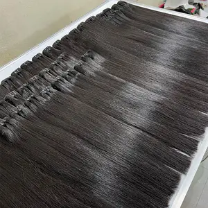 Rambut asli Vietnam indian Brasil virgin rambut manusia lurus bundel ekstensi vendor