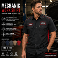 Maßgeschneidertes Auto-Mechaniker Arbeitshemd Herren Kurzarm Knopfleiste Uniform-Hemd Garagen-Reparaturtechniker Arbeitskleidung OEM ODM