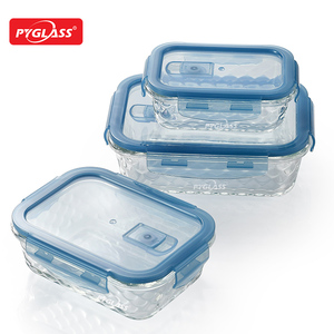 Recipientes de Vidrio para Almacenamiento Pyglass con Diseño de Escamas de Dragón, Tapas Herméticas con Cierre a Presión, Recipientes para Preparación de Comidas y Loncheras - Product Image 3