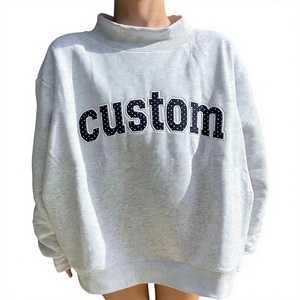 Sudadera Oversize de Cuello Alto para Mujer con Estampado de Letras Personalizado en la Parte Delantera, Mangas Largas, Tejido Antiarrugas y Transpirable para Otoño e Invierno - Product Image 1
