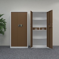 Armoire à dossiers moderne et simple, en acier épaissi, avec 2 tiroirs, verrouillage électronique par code et empreinte digitale, personnalisable.